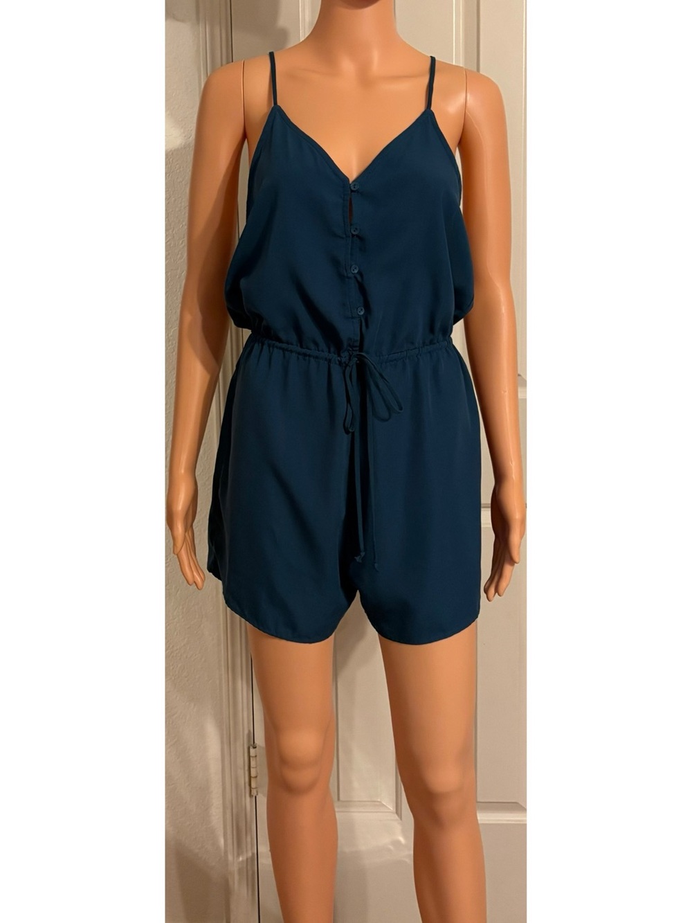 silence + noise slate blue camisole Romper